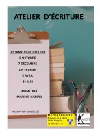 Atelier d'écriture © Médiathèque Kalliopê