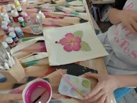 PEINTURE SUR TOTE BAG &copy; SOPHIE GREGOIRE